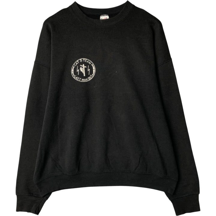 90'S Fruit of the Loom printed sweatshirt, men's XXL size, vintage cotton black type Vintage Second Hand