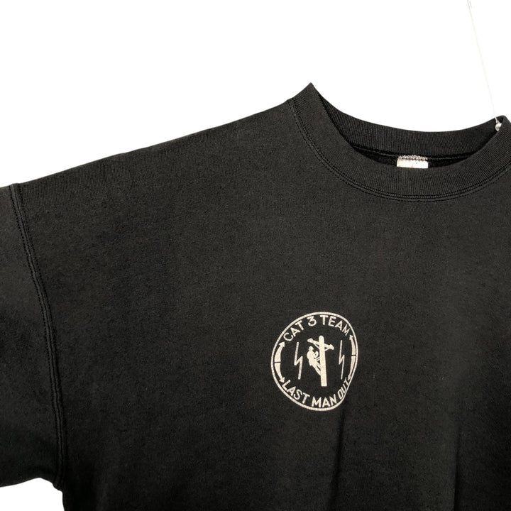90'S Fruit of the Loom printed sweatshirt, men's XXL size, vintage cotton black type Vintage Second Hand