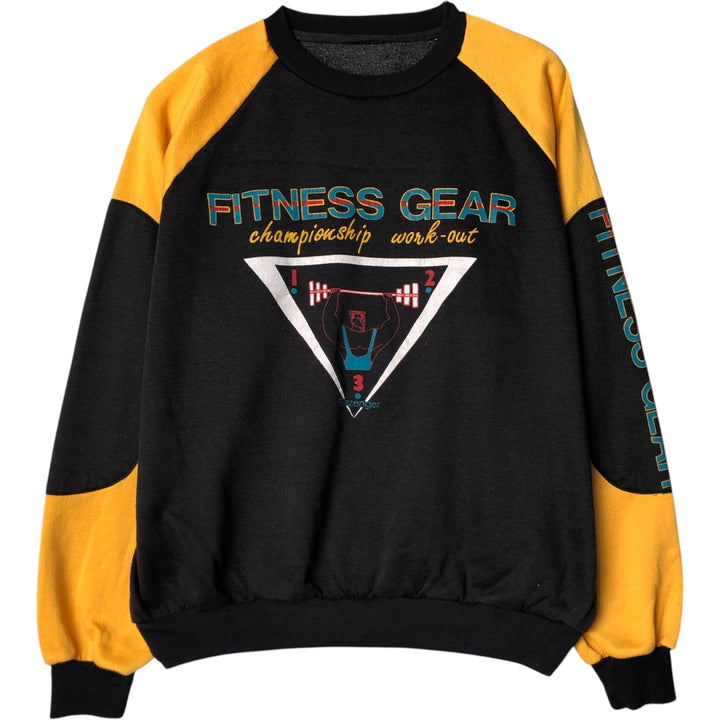 Vintage 80'S printed sweatshirt, men's size XL unclear black type Vintage Second Hand