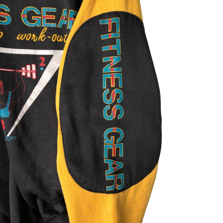Vintage 80'S printed sweatshirt, men's size XL unclear black type Vintage Second Hand