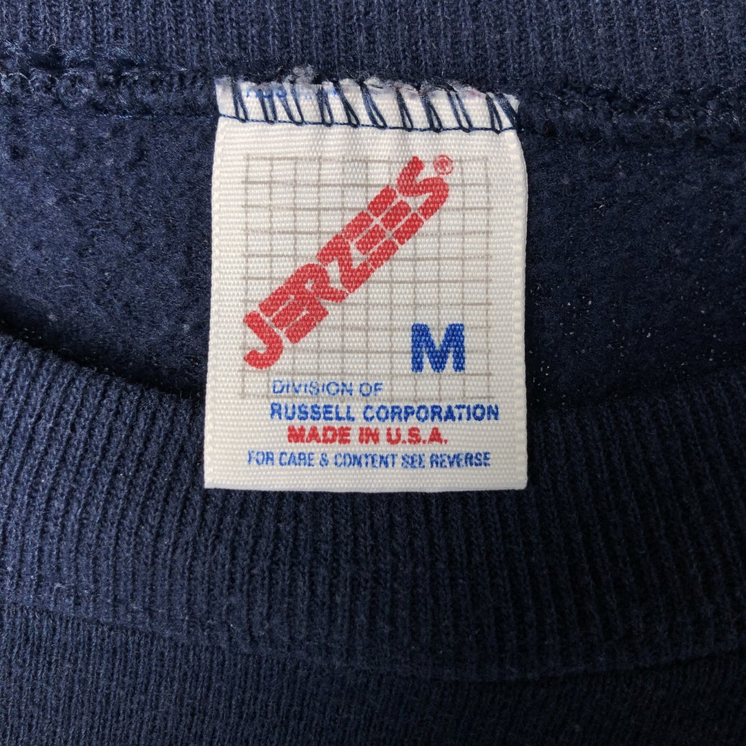 Vintage 90'S Jerzees printed sweatshirt, made in the USA, size M, men's cotton navy blue type Vintage Second Hand