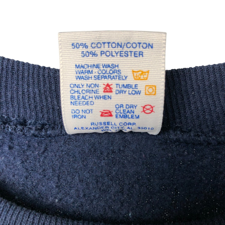 Vintage 90'S Jerzees printed sweatshirt, made in the USA, size M, men's cotton navy blue type Vintage Second Hand