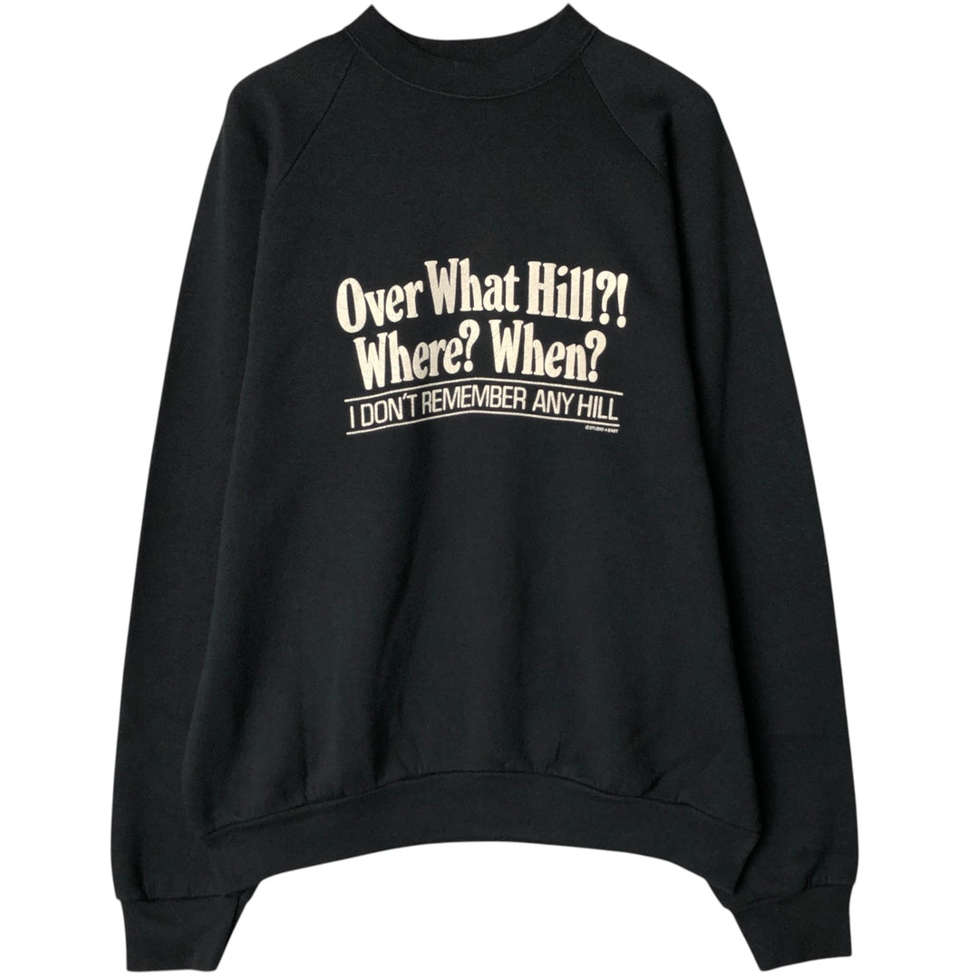 Vintage 90'S Fruit of the Loom print sweatshirt, made in the USA, men's size XXL cotton black type Vintage Second Hand