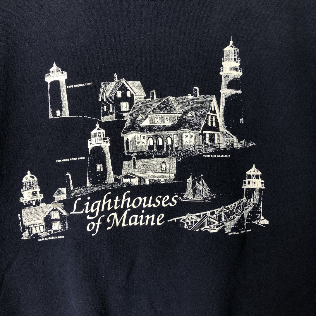 Vintage 90'S Jerzees printed sweatshirt, men's size XL cotton navy blue type Vintage Second Hand