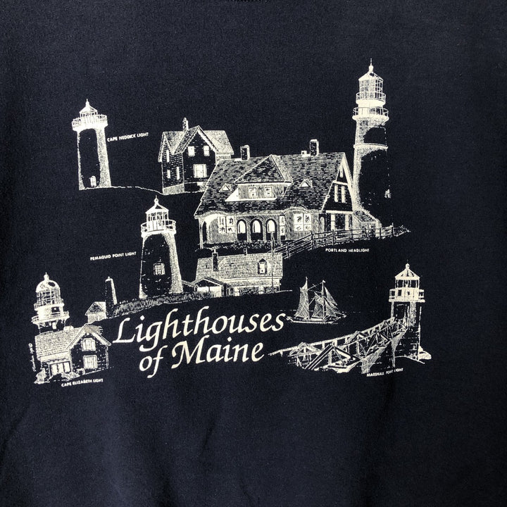 Vintage 90'S Jerzees printed sweatshirt, men's size XL cotton navy blue type Vintage Second Hand