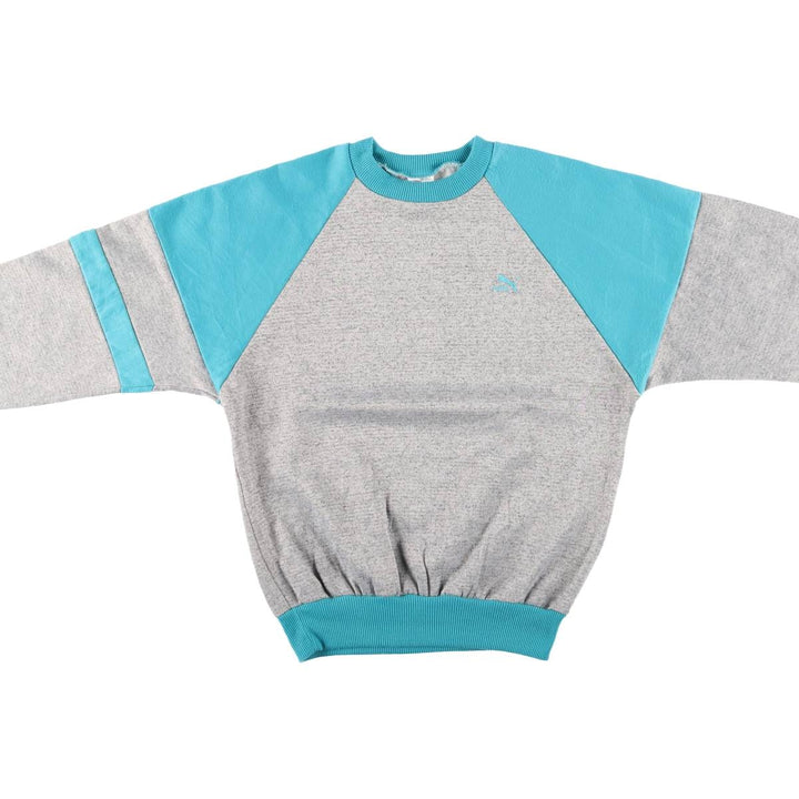Vintage 80s-90'S Puma logo sweatshirt, size S, men's polyester gray type Vintage Second Hand