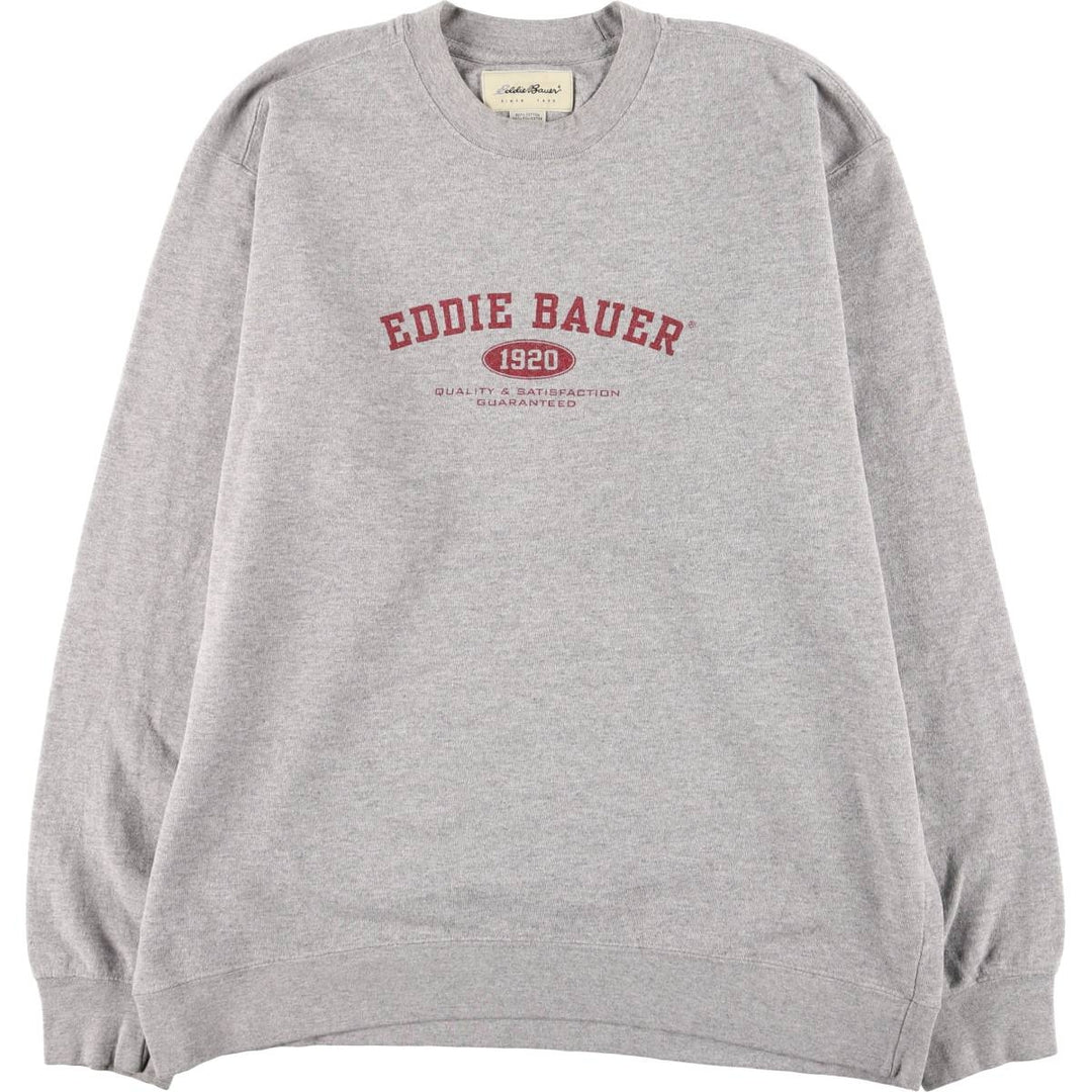 Eddie Bauer Printed Sweatshirt, Men's Size Medium cotton gray type Vintage Second Hand