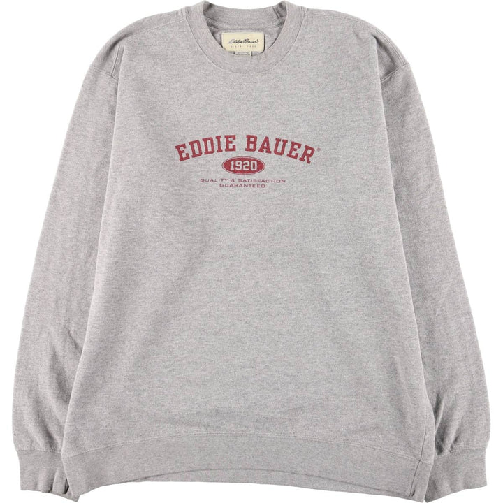 Eddie Bauer Printed Sweatshirt, Men's Size Medium cotton gray type Vintage Second Hand