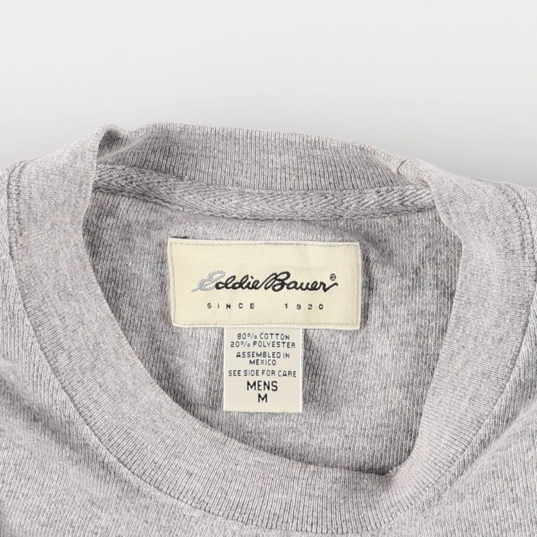 Eddie Bauer Printed Sweatshirt, Men's Size Medium cotton gray type Vintage Second Hand