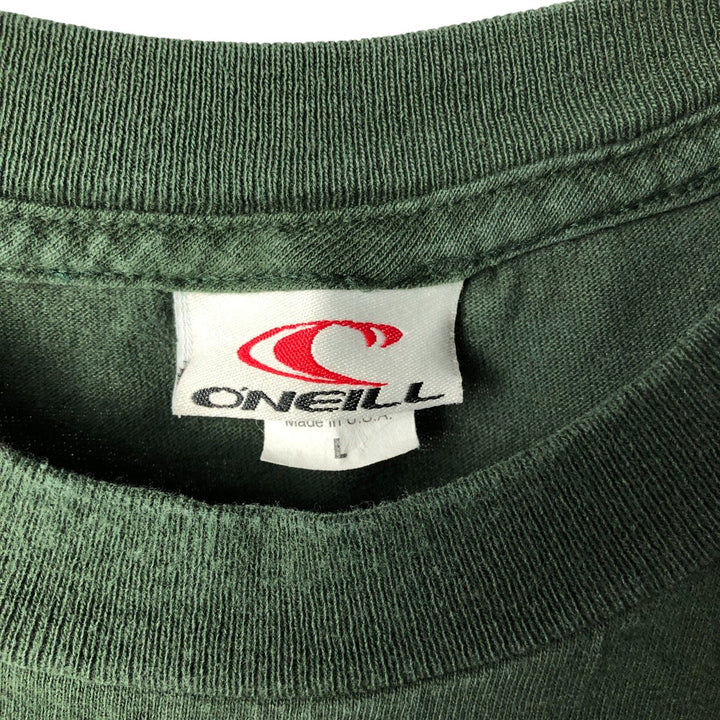 Vintage 90'S O'NEILL surf/skate T-shirt, Made in USA, Men's Size L cotton Green type dark green Vintage Second Hand