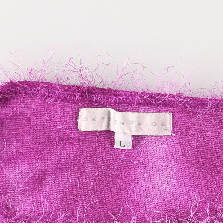 BETTE PAIGE Shaggy Vest, Made in USA, Women's Size L polyester purple type Vintage Second Hand