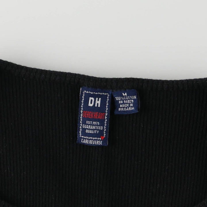 DELEK HEART Open-Front Cropped Tank Top, Women's Size M cotton black type Vintage Second Hand