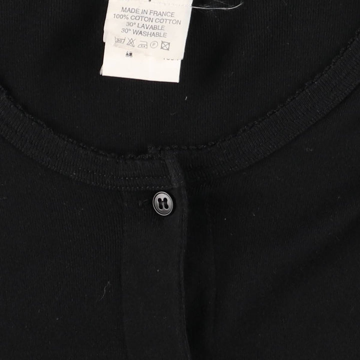 agnes b. PARIS half-length long-sleeved dress with front closure, size S cotton black type Vintage Second Hand