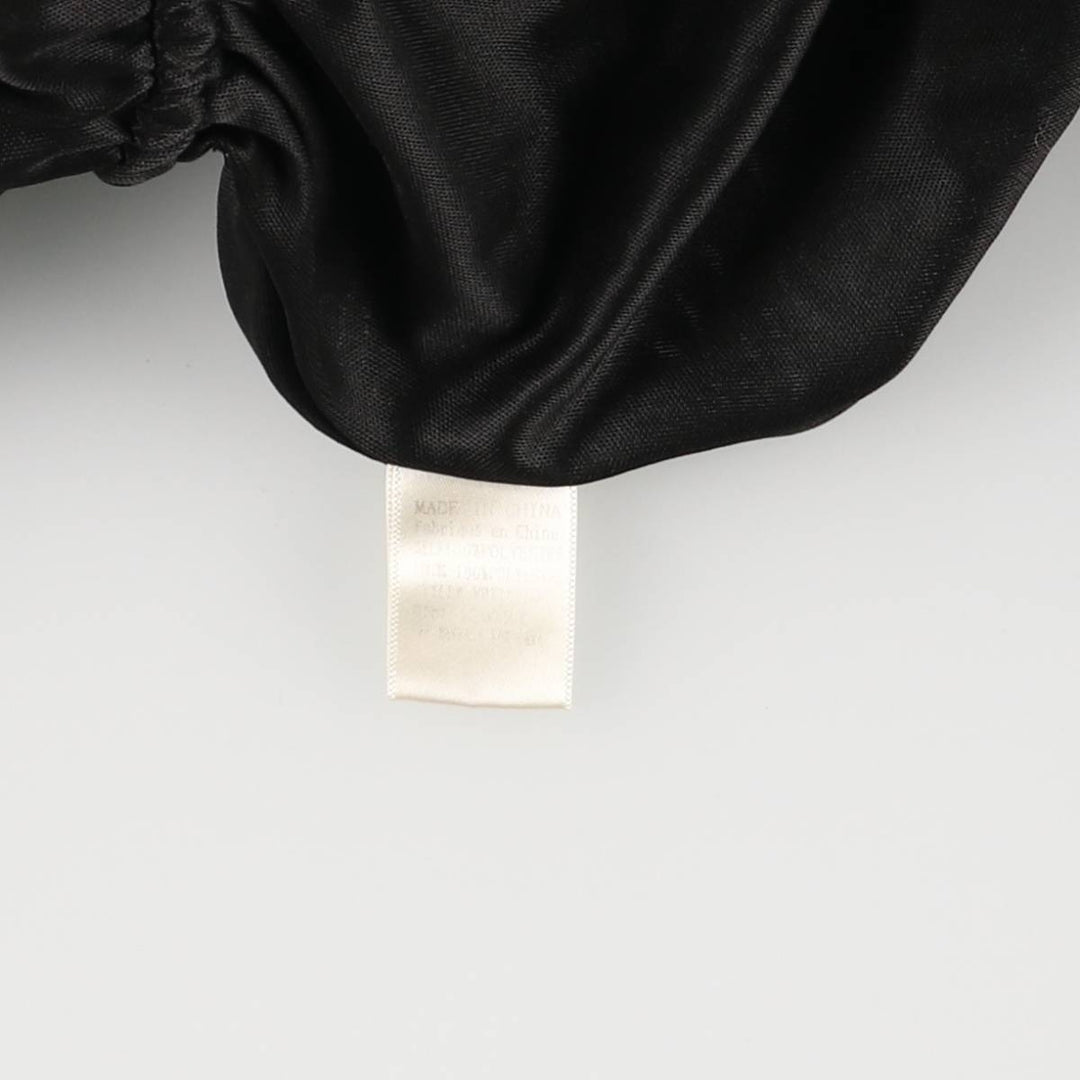 DOWNEAST All-Over Print Ruffle V-Neck Long Sleeve Jumpsuit, Women's Size XS unclear black type Vintage Second Hand