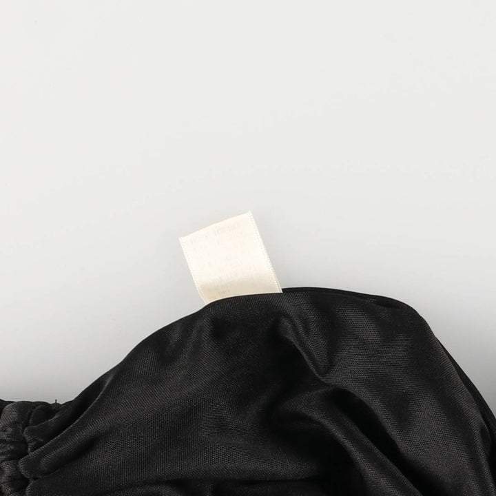 DOWNEAST All-Over Print Ruffle V-Neck Long Sleeve Jumpsuit, Women's Size XS unclear black type Vintage Second Hand