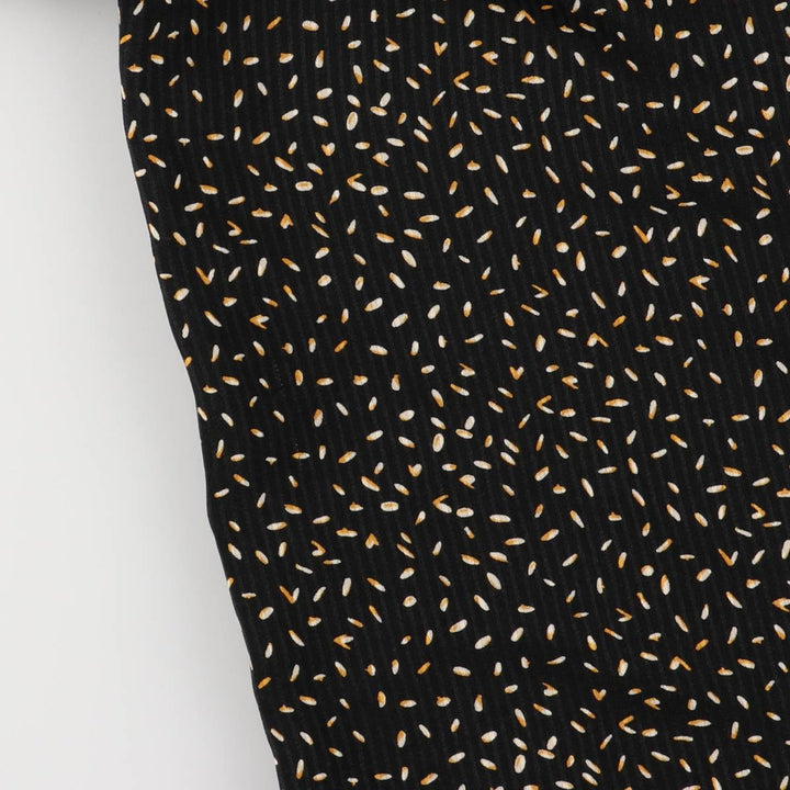 DOWNEAST All-Over Print Ruffle V-Neck Long Sleeve Jumpsuit, Women's Size XS unclear black type Vintage Second Hand