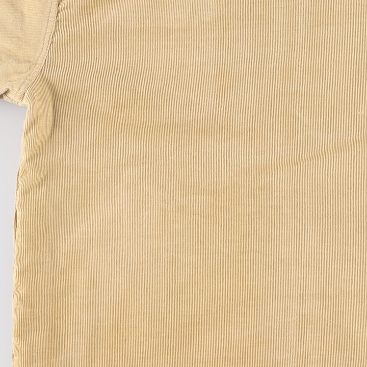 Hooded corduroy jacket, men's size L unclear beige type brown Vintage Second Hand
