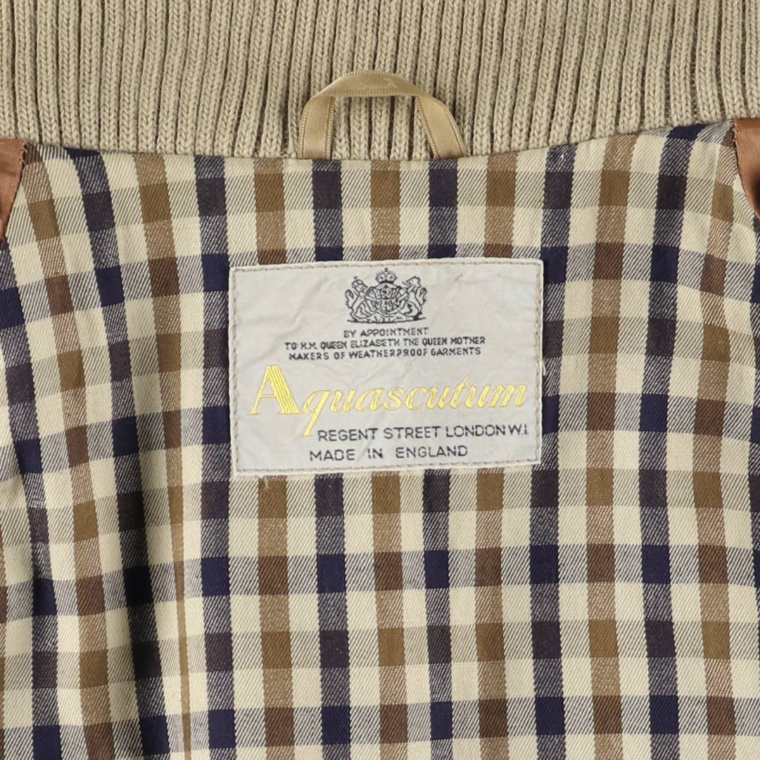 Aquascutum high-neck corduroy jacket, made in the UK, men's size L cotton beige type brown Vintage Second Hand