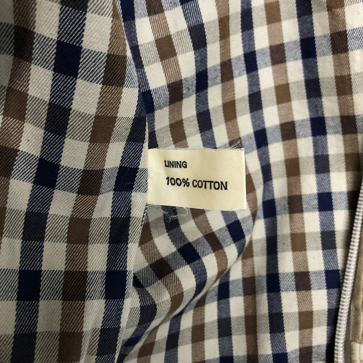 Aquascutum high-neck corduroy jacket, made in the UK, men's size L cotton beige type brown Vintage Second Hand