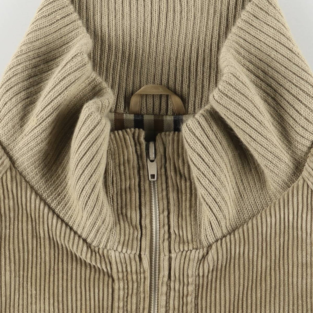 Aquascutum high-neck corduroy jacket, made in the UK, men's size L cotton beige type brown Vintage Second Hand