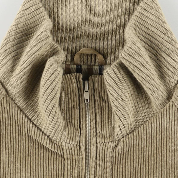 Aquascutum high-neck corduroy jacket, made in the UK, men's size L cotton beige type brown Vintage Second Hand