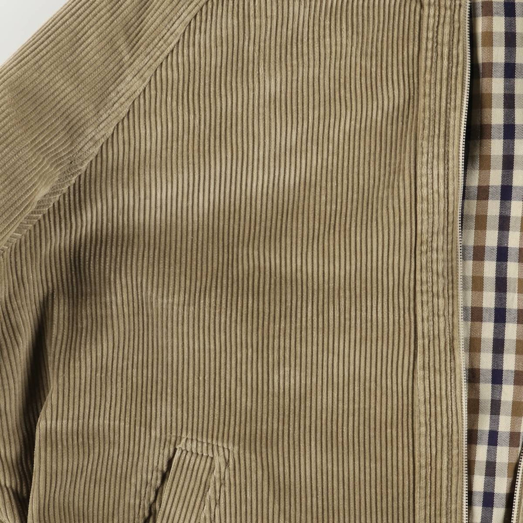 Aquascutum high-neck corduroy jacket, made in the UK, men's size L cotton beige type brown Vintage Second Hand