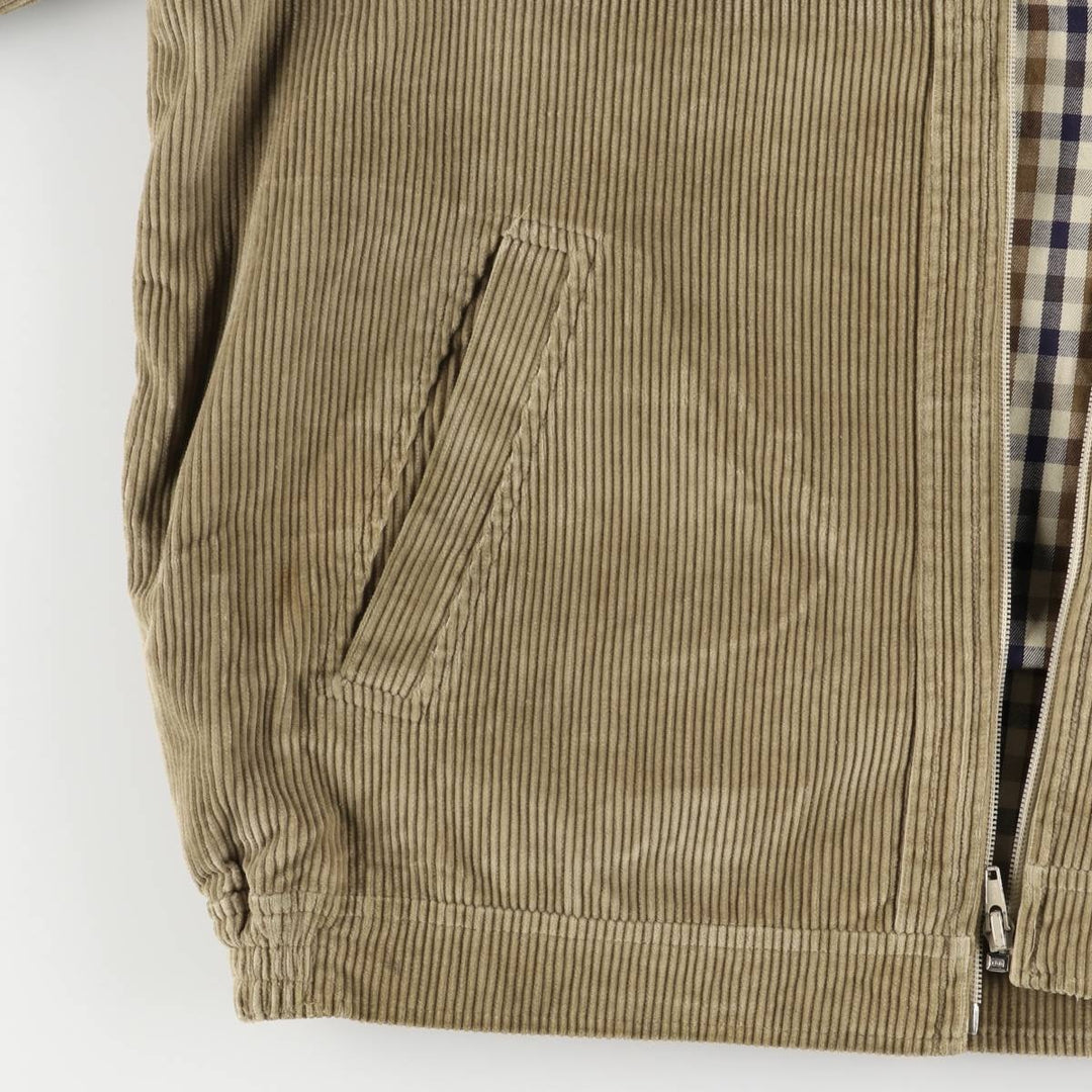 Aquascutum high-neck corduroy jacket, made in the UK, men's size L cotton beige type brown Vintage Second Hand