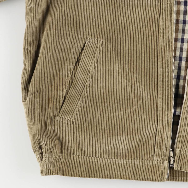 Aquascutum high-neck corduroy jacket, made in the UK, men's size L cotton beige type brown Vintage Second Hand