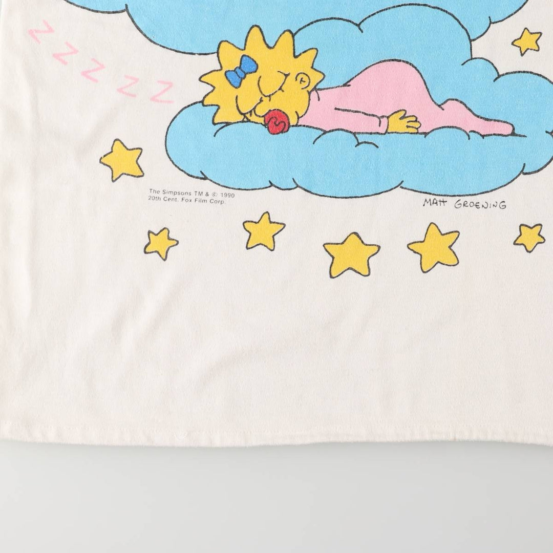 Vintage 90'S Flints The Simpsons Half-Length T-Shirt Dress, Women's, Size L unclear white type Vintage Second Hand