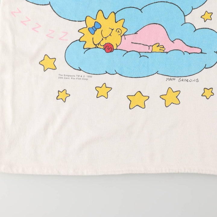 Vintage 90'S Flints The Simpsons Half-Length T-Shirt Dress, Women's, Size L unclear white type Vintage Second Hand