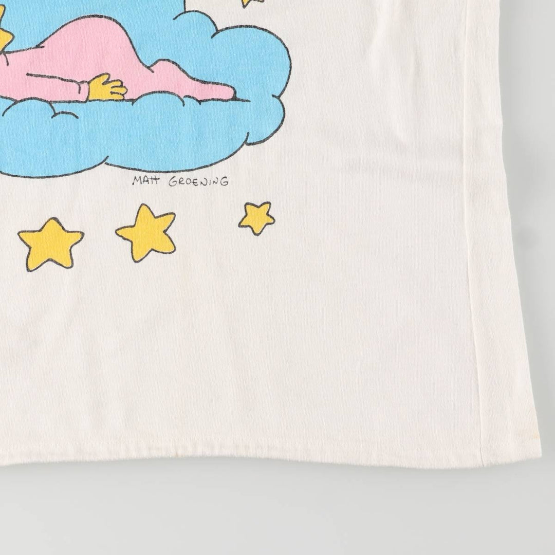 Vintage 90'S Flints The Simpsons Half-Length T-Shirt Dress, Women's, Size L unclear white type Vintage Second Hand