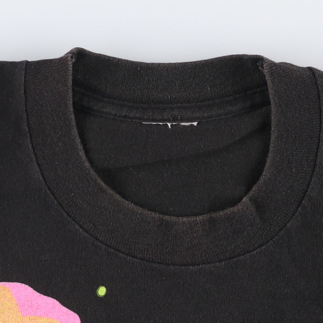 ~90'S Vintage Printed T-shirt, Men's S size unclear black type Vintage Second Hand
