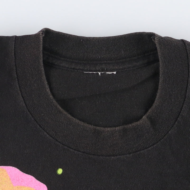 ~90'S Vintage Printed T-shirt, Men's S size unclear black type Vintage Second Hand