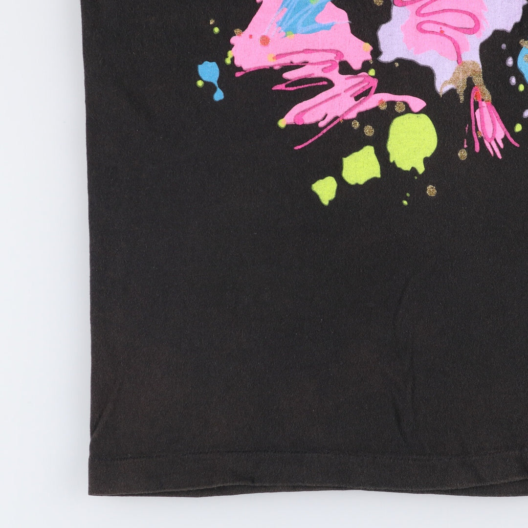 ~90'S Vintage Printed T-shirt, Men's S size unclear black type Vintage Second Hand