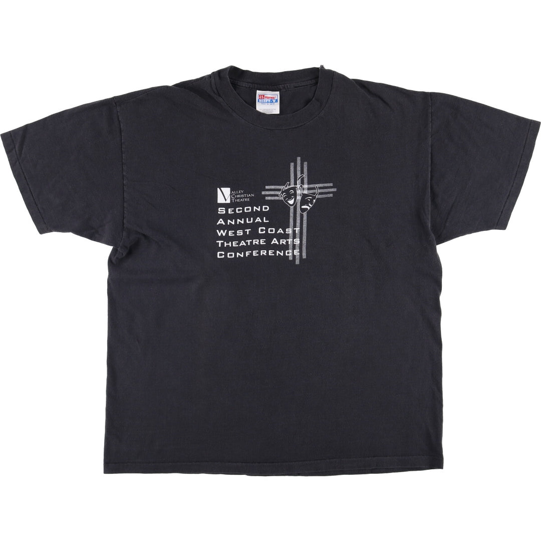 Vintage 90'S Hanes BEEFY-T Printed T-Shirt, Men's Size XL cotton black type Vintage Second Hand
