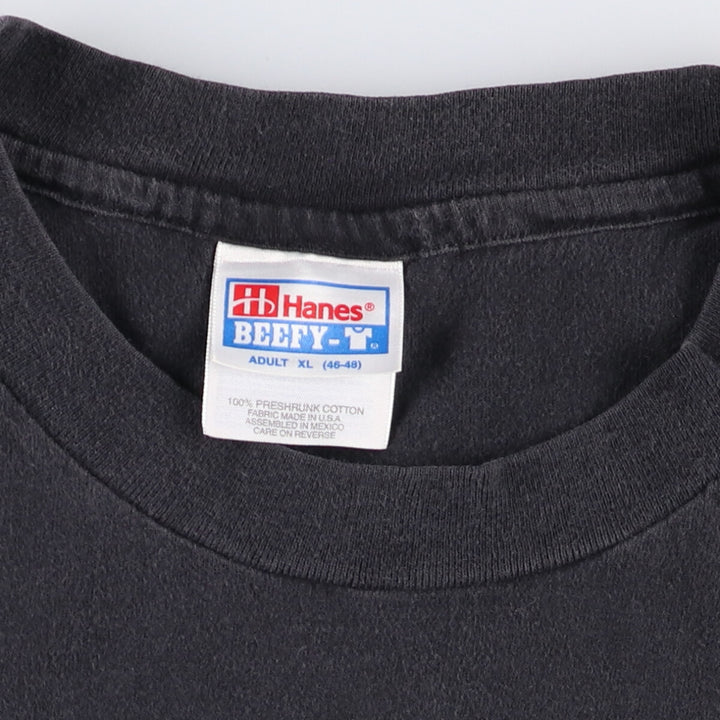 Vintage 90'S Hanes BEEFY-T Printed T-Shirt, Men's Size XL cotton black type Vintage Second Hand