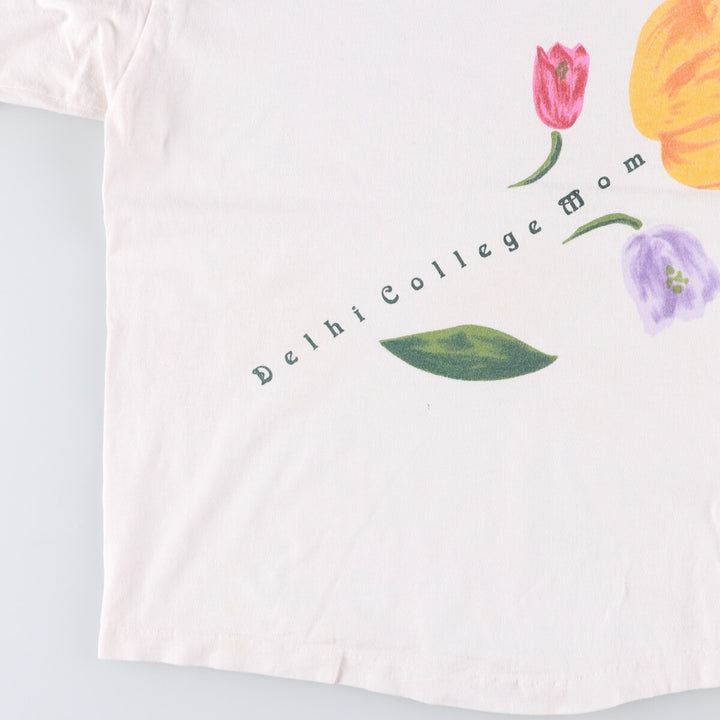 Vintage 90'S U-TRAU floral print college T-shirt, made in the USA, men's size XL cotton white type Vintage Second Hand