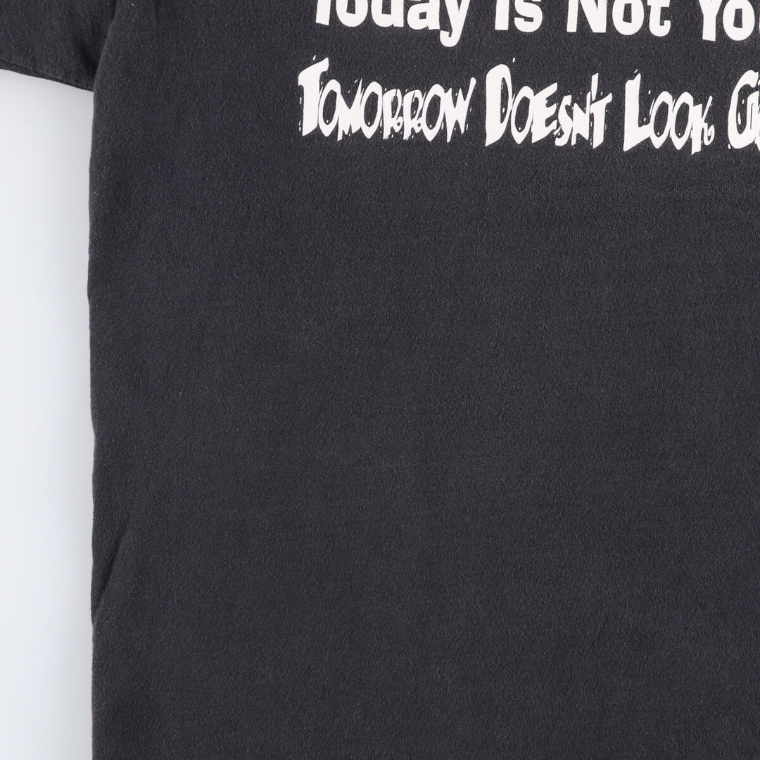90'S Tultex Message Print T-Shirt, Men's XL, Vintage cotton black type Vintage Second Hand