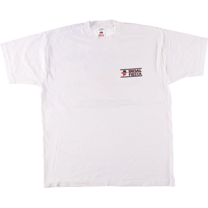 90'S Fruit of the Loom printed T-shirt, men's XL size, vintage cotton white type Vintage Second Hand