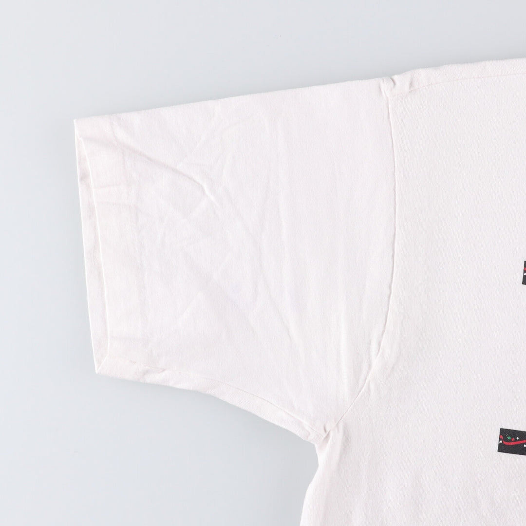 90'S Fruit of the Loom printed T-shirt, men's XL size, vintage cotton white type Vintage Second Hand
