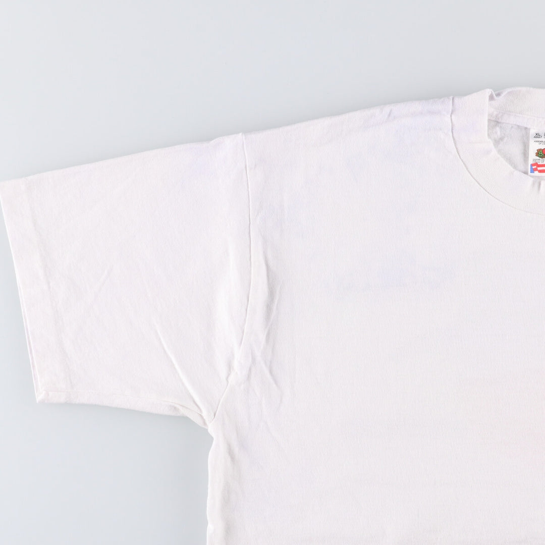 90'S Fruit of the Loom printed T-shirt, men's XL size, vintage cotton white type Vintage Second Hand