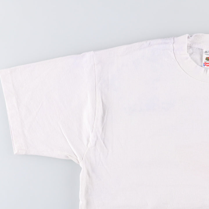 90'S Fruit of the Loom printed T-shirt, men's XL size, vintage cotton white type Vintage Second Hand