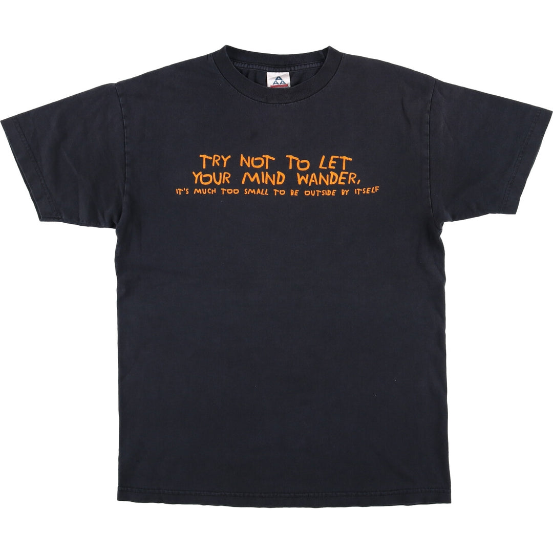 2000'S ALSTYLE Message Print T-Shirt, Men's Size M cotton black type Vintage Second Hand