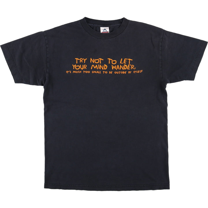 2000'S ALSTYLE Message Print T-Shirt, Men's Size M cotton black type Vintage Second Hand