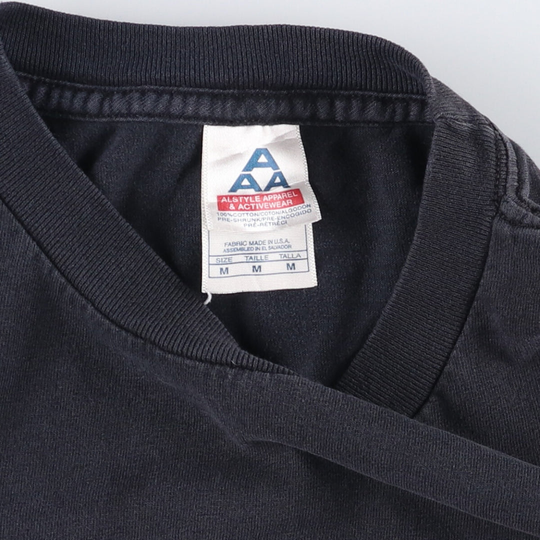 2000'S ALSTYLE Message Print T-Shirt, Men's Size M cotton black type Vintage Second Hand