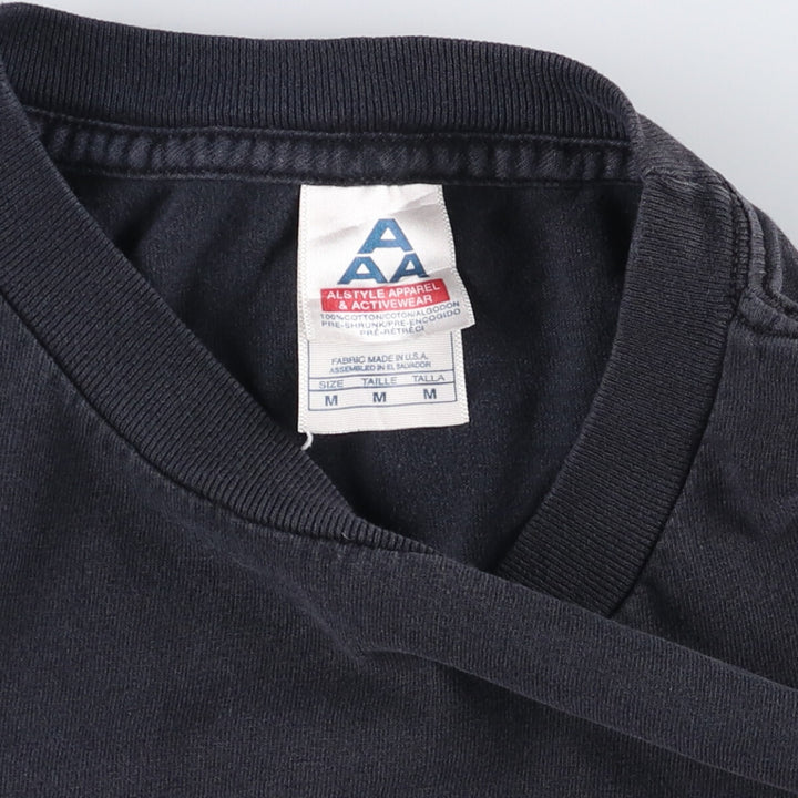 2000'S ALSTYLE Message Print T-Shirt, Men's Size M cotton black type Vintage Second Hand