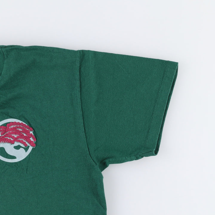 Vintage 90'S Oneita Matsukaze Print T-Shirt, Made in USA, Men's Size Medium cotton green type Vintage Second Hand