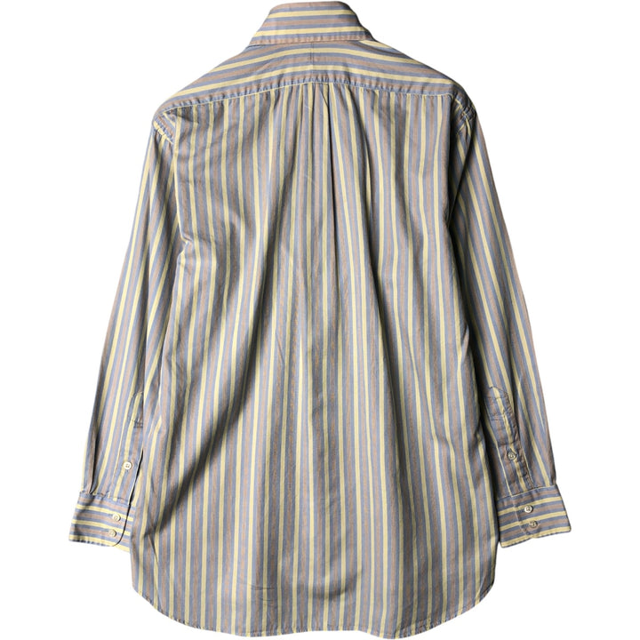 Burberry's BURBERRY LONDON wide-collar long-sleeved cotton striped shirt, made in the USA, men's size M cotton blue type Vintage Second Hand