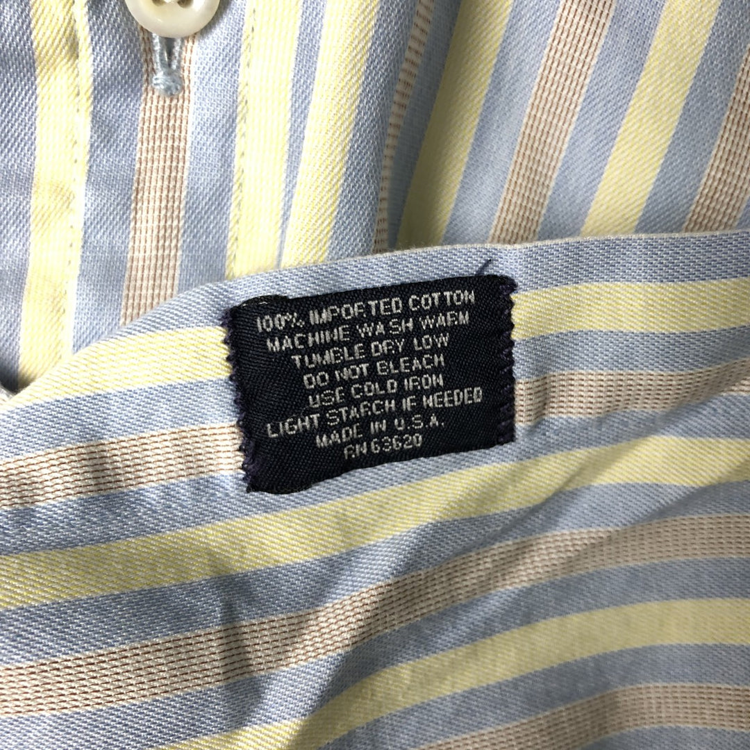 Burberry's BURBERRY LONDON wide-collar long-sleeved cotton striped shirt, made in the USA, men's size M cotton blue type Vintage Second Hand