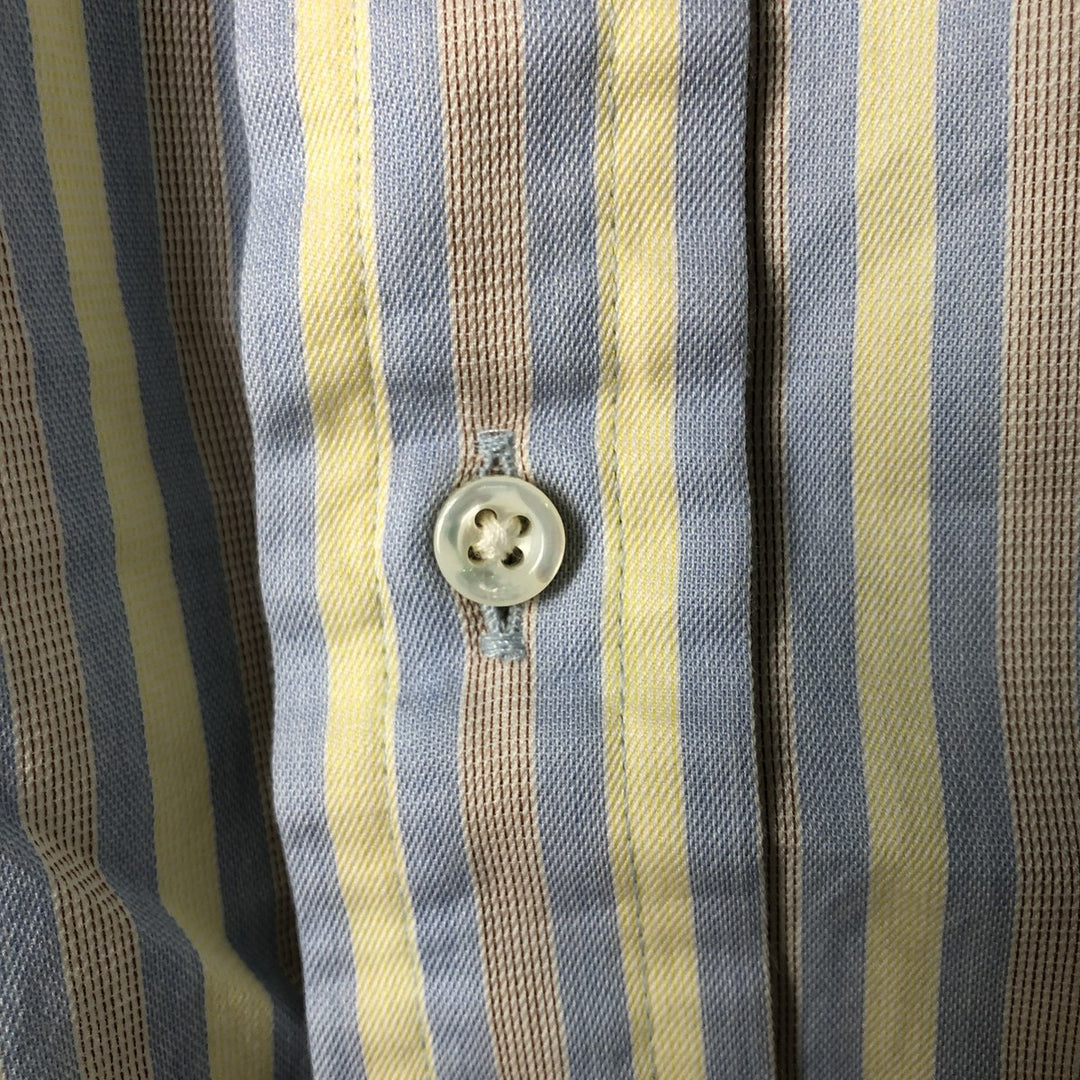 Burberry's BURBERRY LONDON wide-collar long-sleeved cotton striped shirt, made in the USA, men's size M cotton blue type Vintage Second Hand